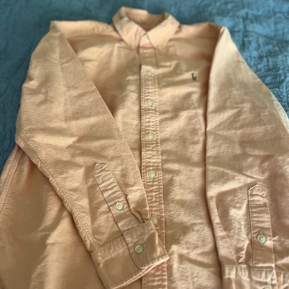 Ralph Lauren Boy’s Oxford Light Peach Button-Down Shirt Size 14